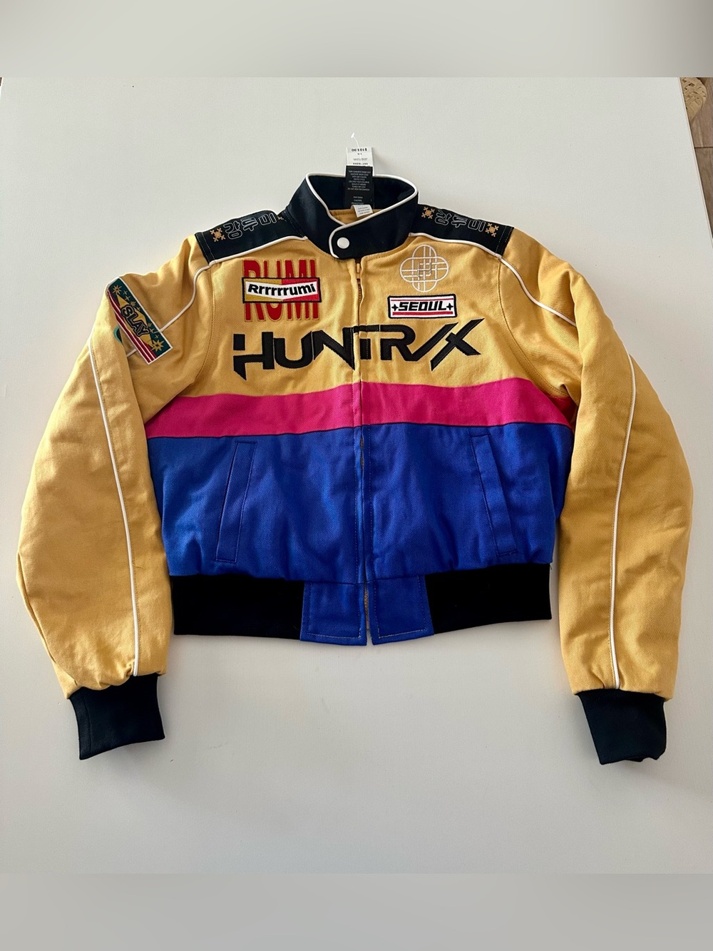 KPop Demon Hunters Rumi Women’s Cropped Racing Jacket, XS